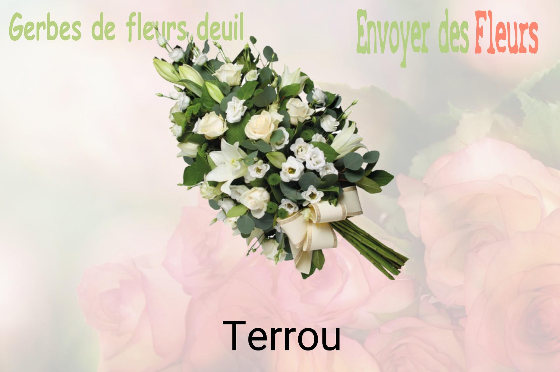 Gerbe de fleurs de deuil livrée à Terrou